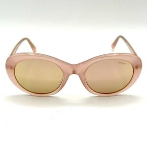 MVMT Public Figure Sunglasses Pink Oval Acetate Designer Frame & Mirrored Lens